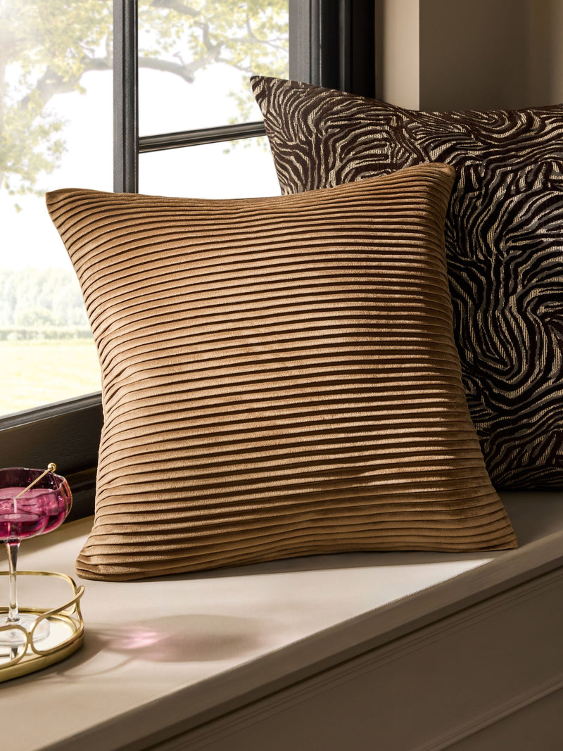Sage Green Velvet Pleat Cushion - 59 x 59cm
