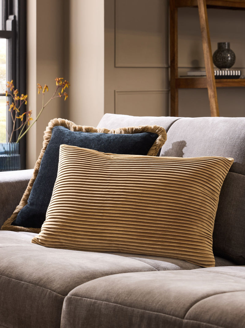 Sage Green Velvet Pleat Cushion - 59 x 59cm