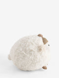 Natural sheep doorstop with knitted bobble hat and rustic tones - British product