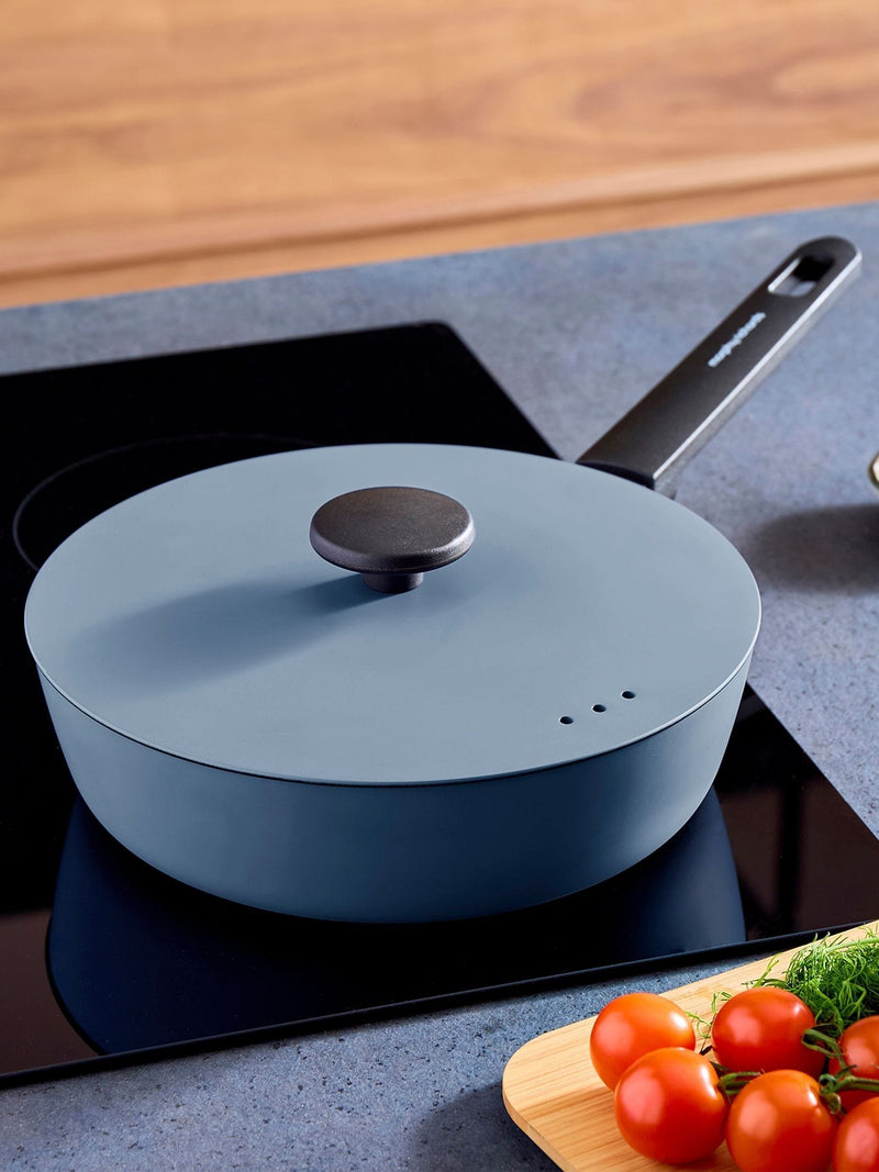 Morphy Richards blue aluminium casserole and sauté pan set (British brand)