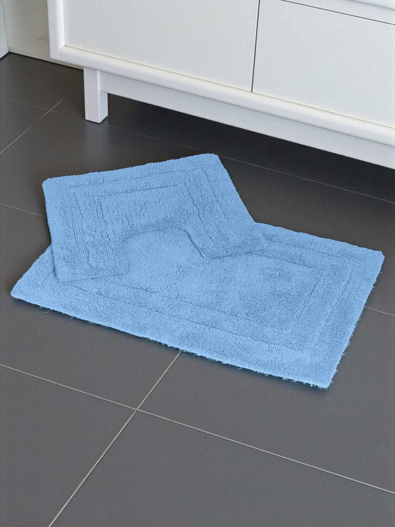 Showerdrape Cobalt Blue bath mat set, UK version