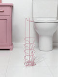 Showerdrape Pink Vertu Toilet Roll & Spare Holder & Over Dook Hook Set