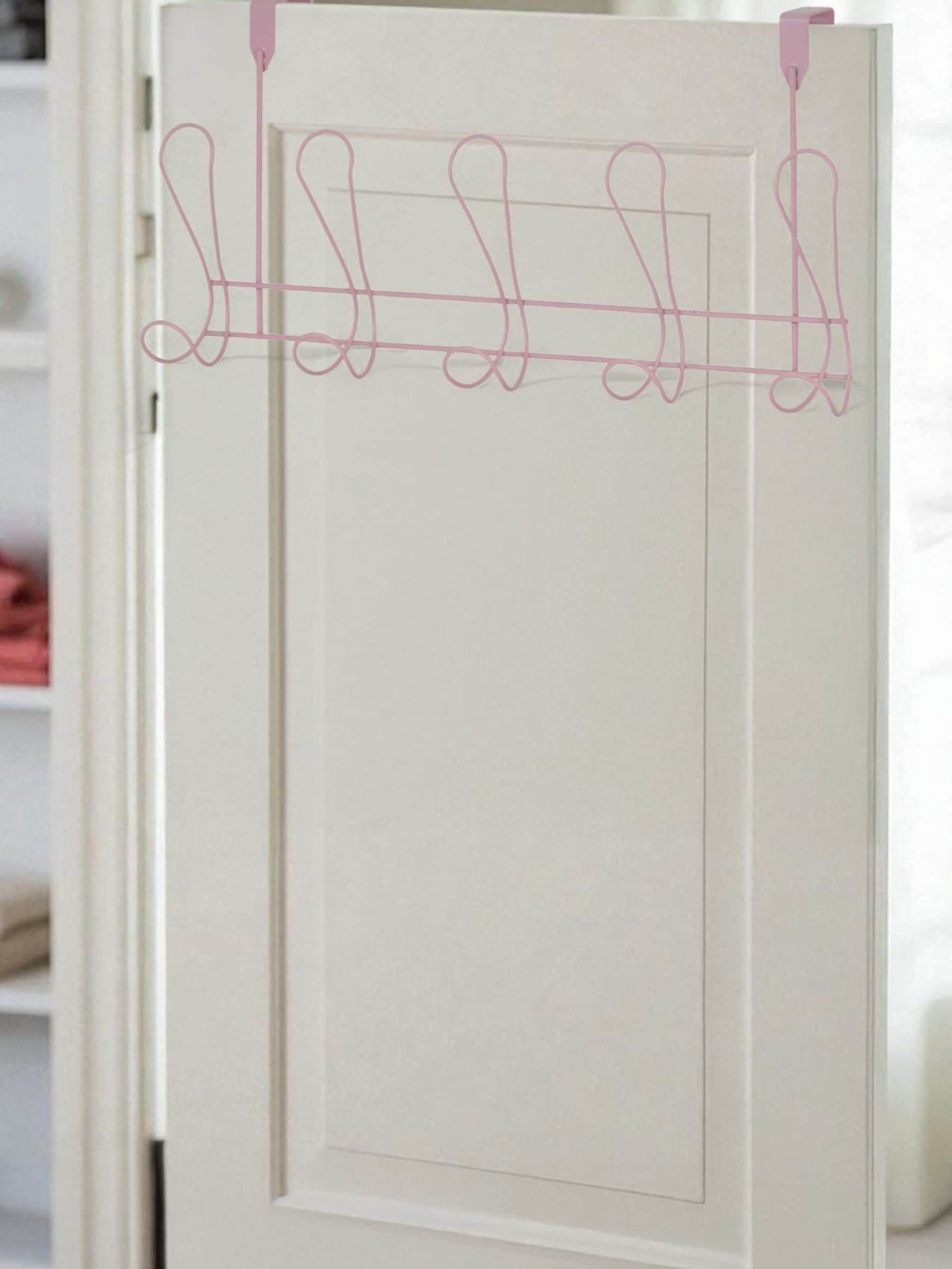 Showerdrape Pink Vertu Toilet Roll & Spare Holder & Over Dook Hook Set
