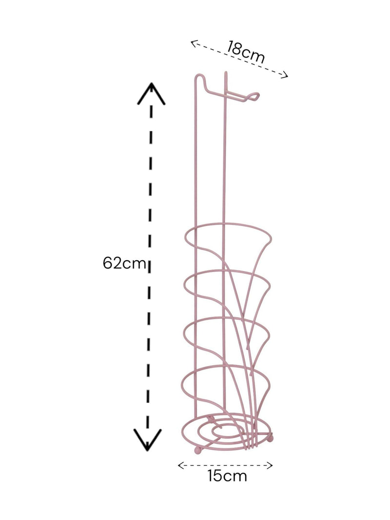 Showerdrape Pink Vertu Toilet Roll & Spare Holder & Over Dook Hook Set