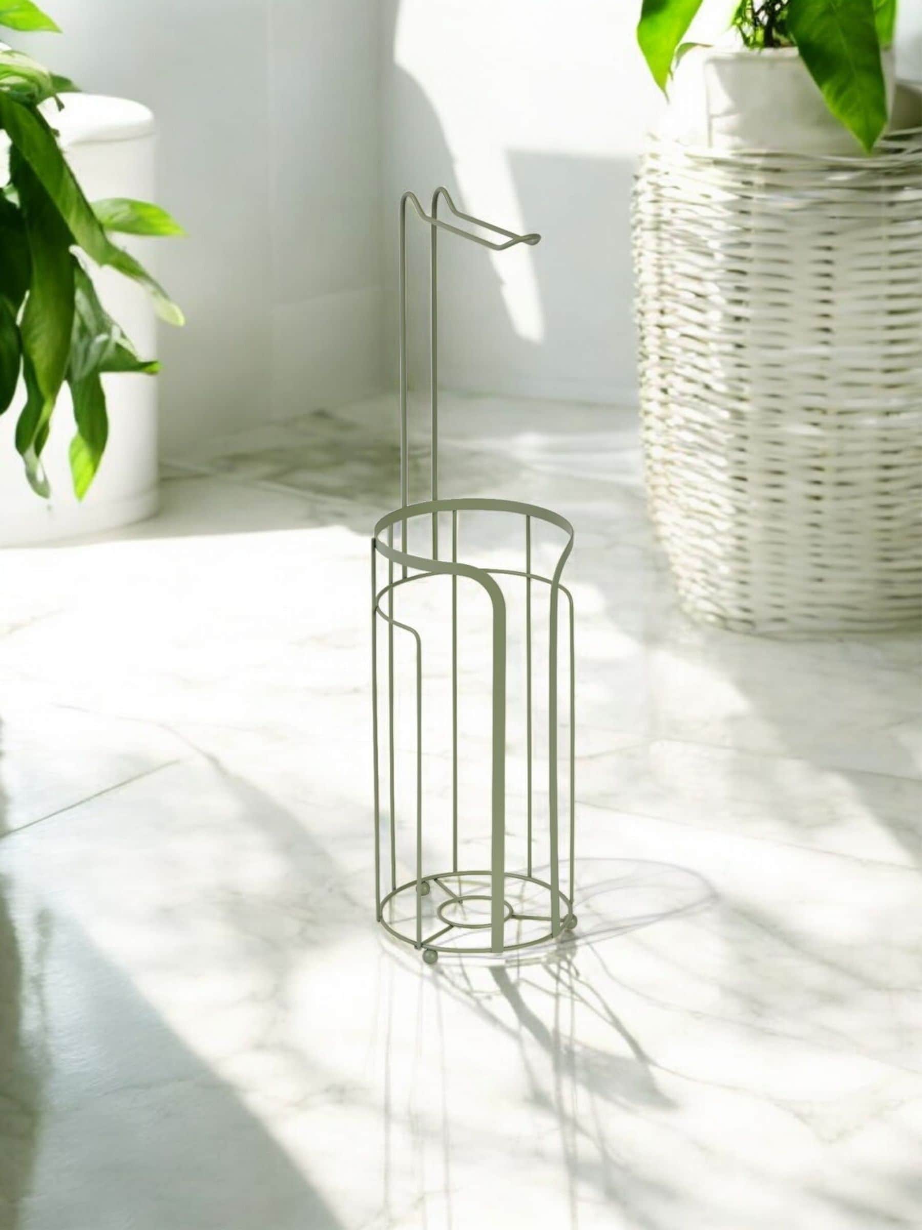 Showerdrape toilet roll holder brush set sage green 60cm - British product