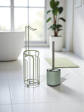 Showerdrape toilet roll holder brush set sage green 60cm - British product