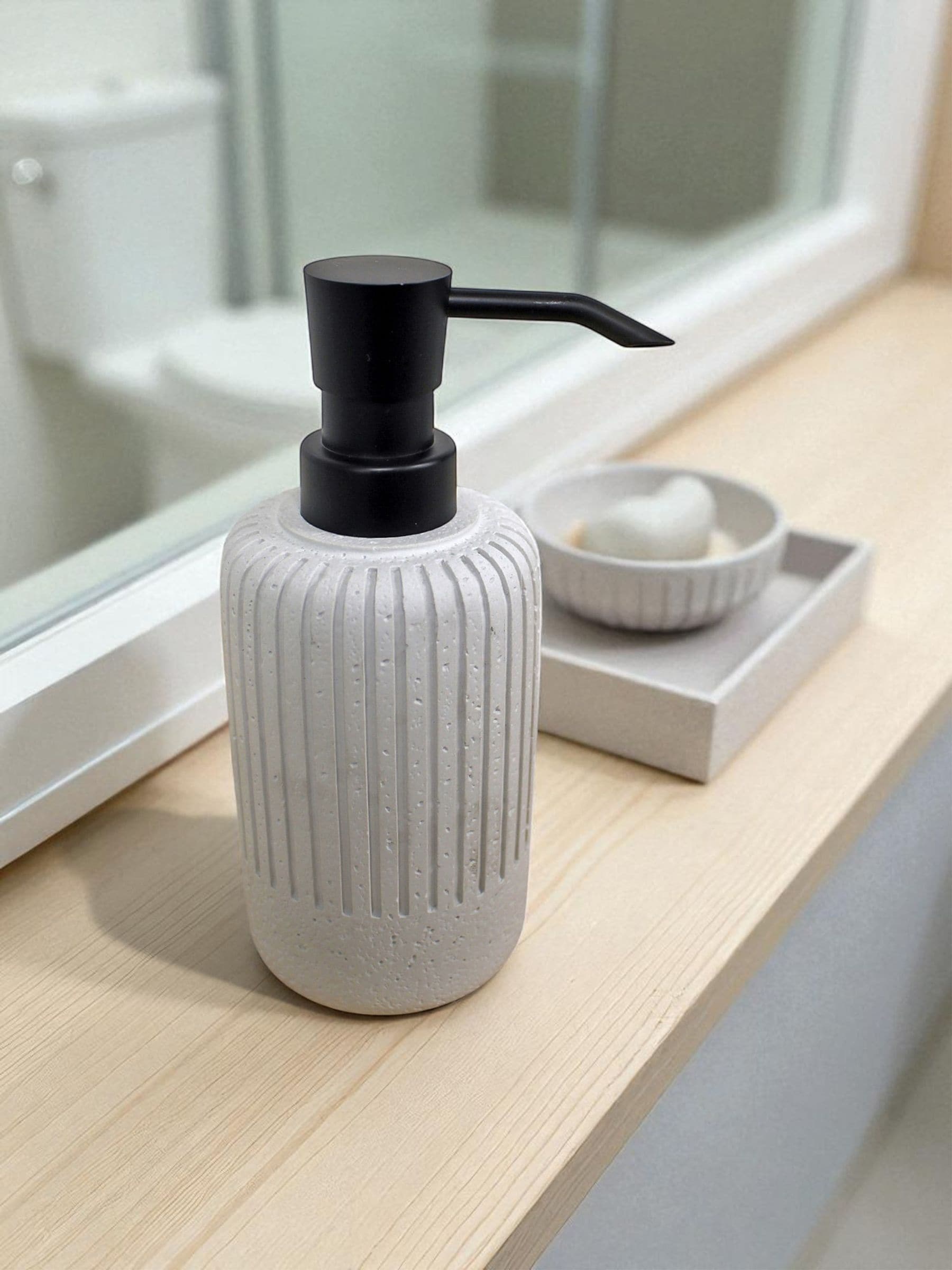 Showerdrape beige Alexandria 3 piece bathroom accessory set, UK version