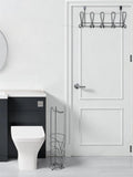 Showerdrape Black Vertu Toilet Roll & Spare Holder & Over Dook Hook Set