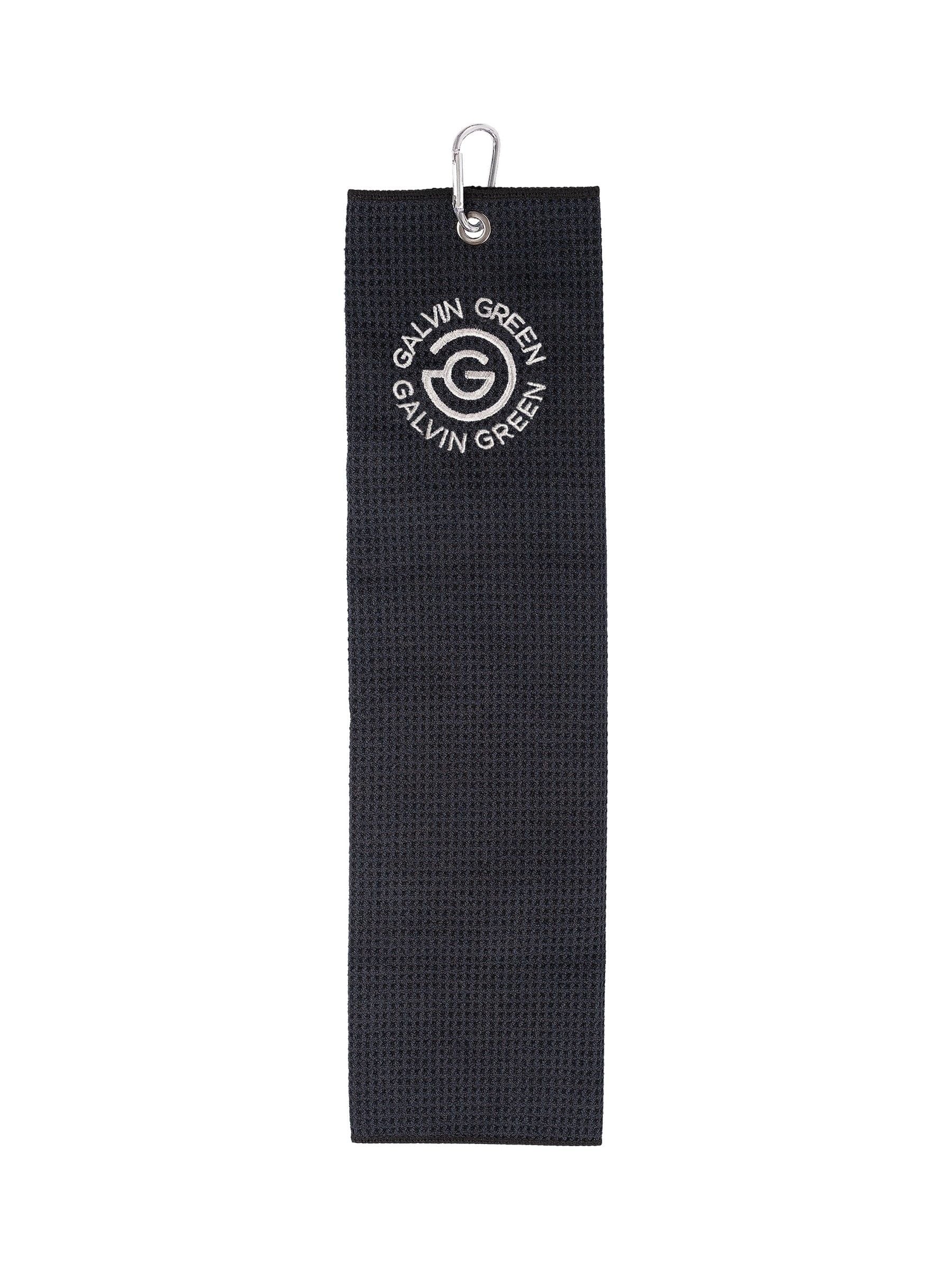 Galvin Green black golf towel, UK version