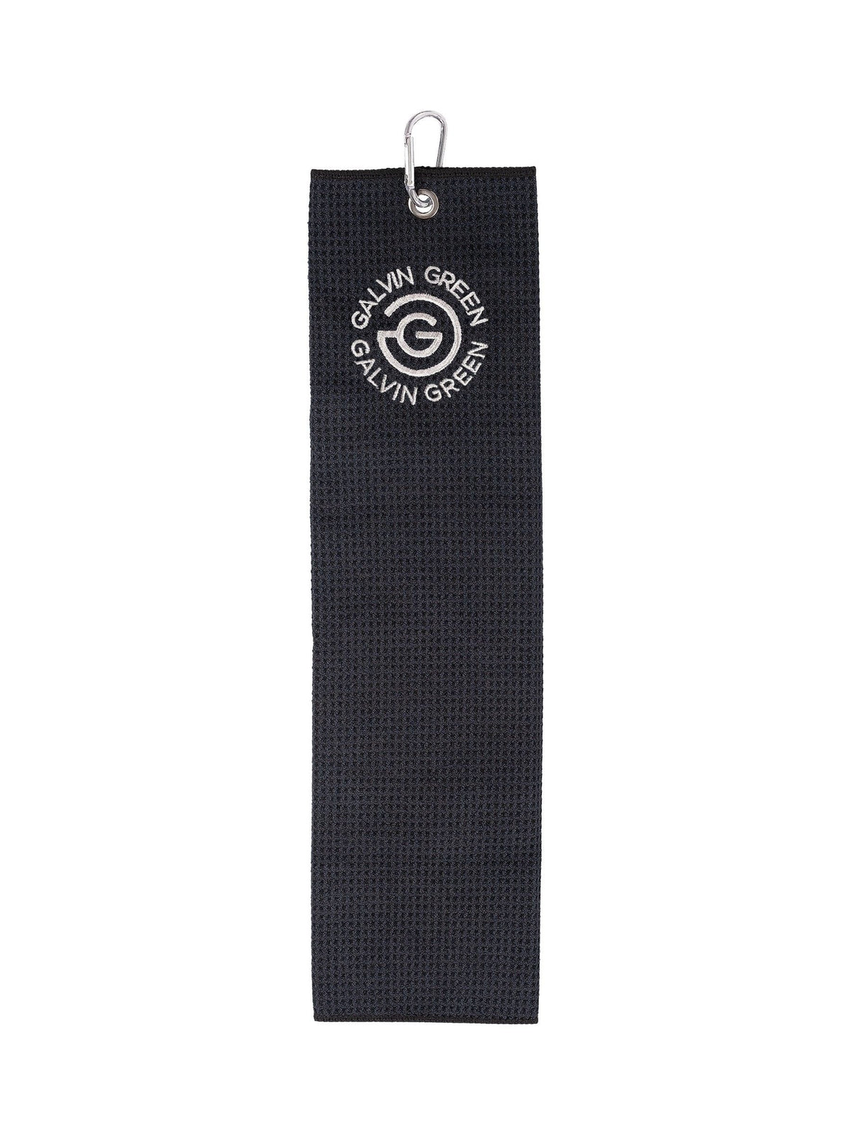 Galvin Green black golf towel, UK version