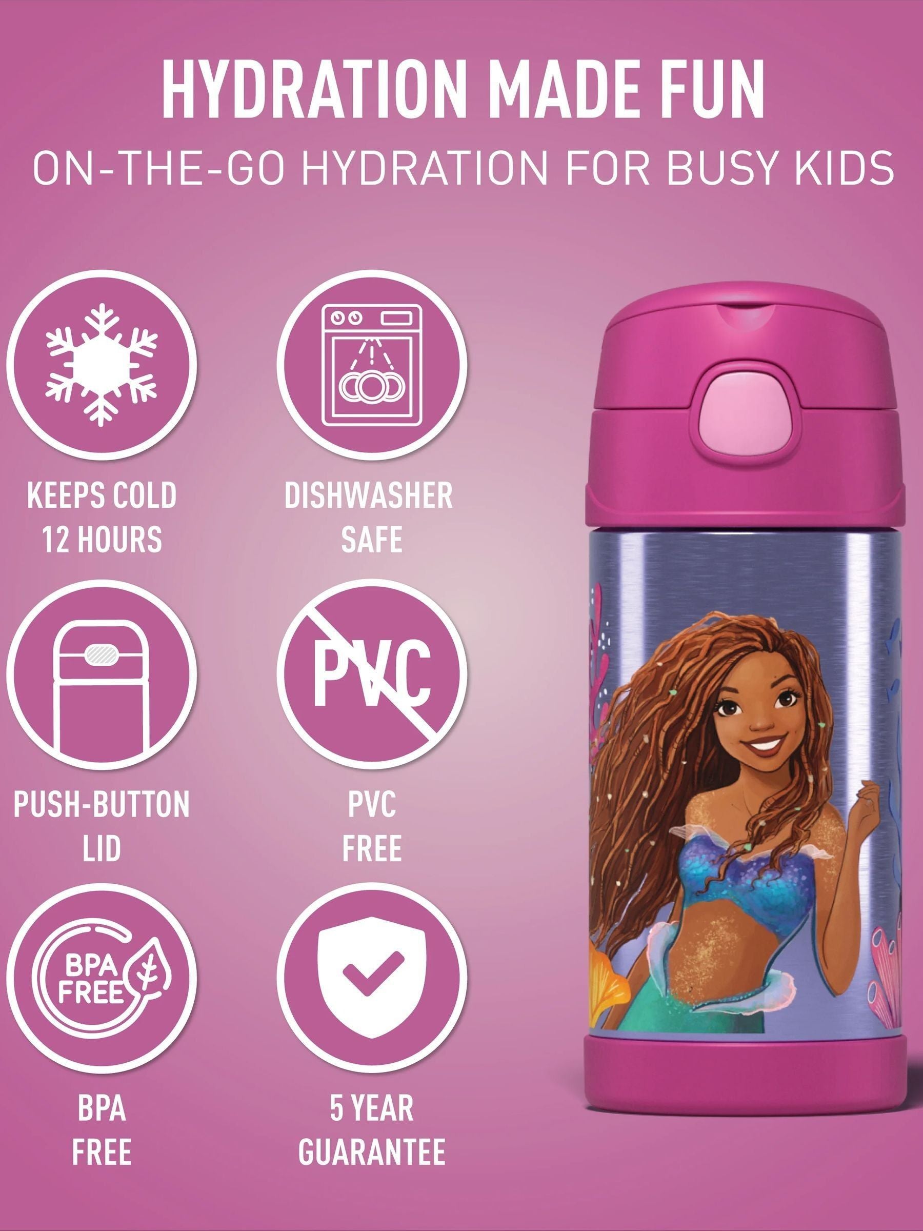 Thermos water bottle Disney The Little Mermaid 355ml (British brand)