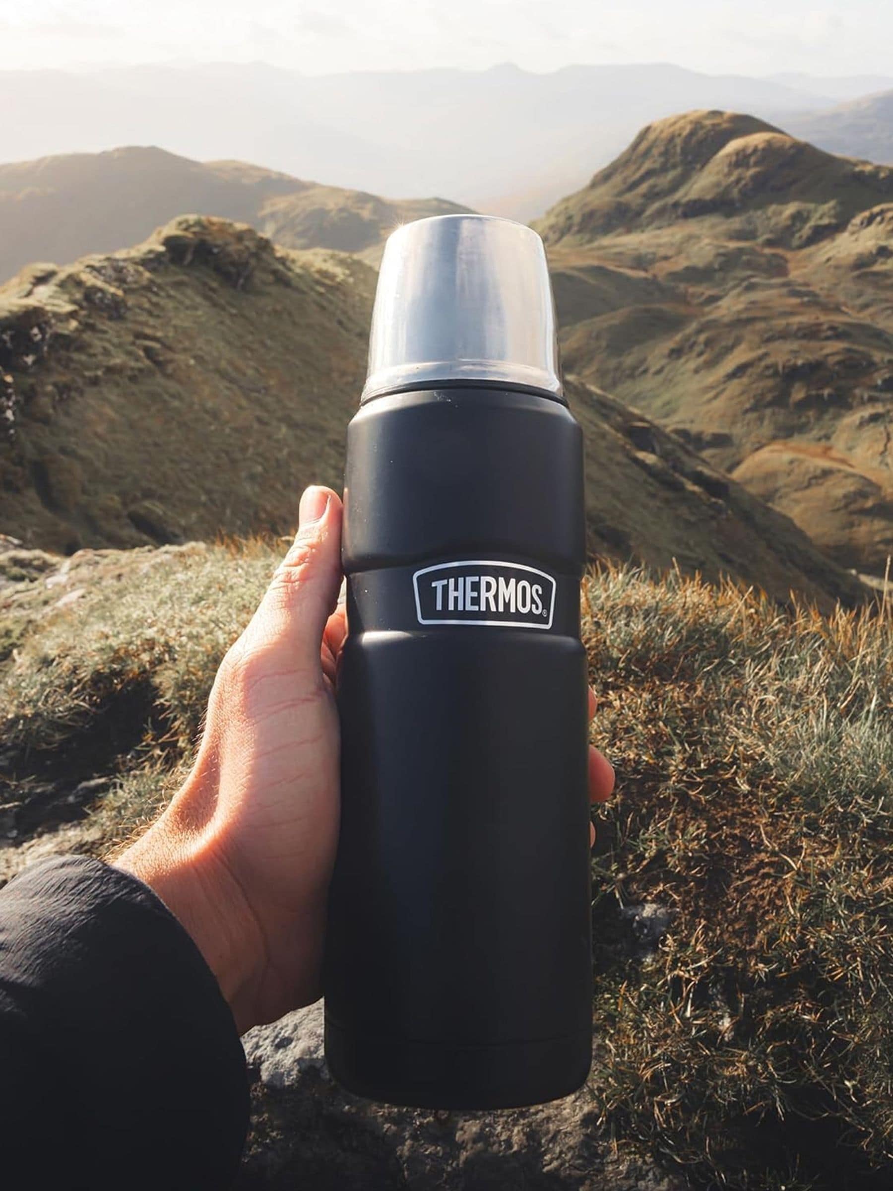 Thermos Matt Black Stainless King 470ml flask, UK version