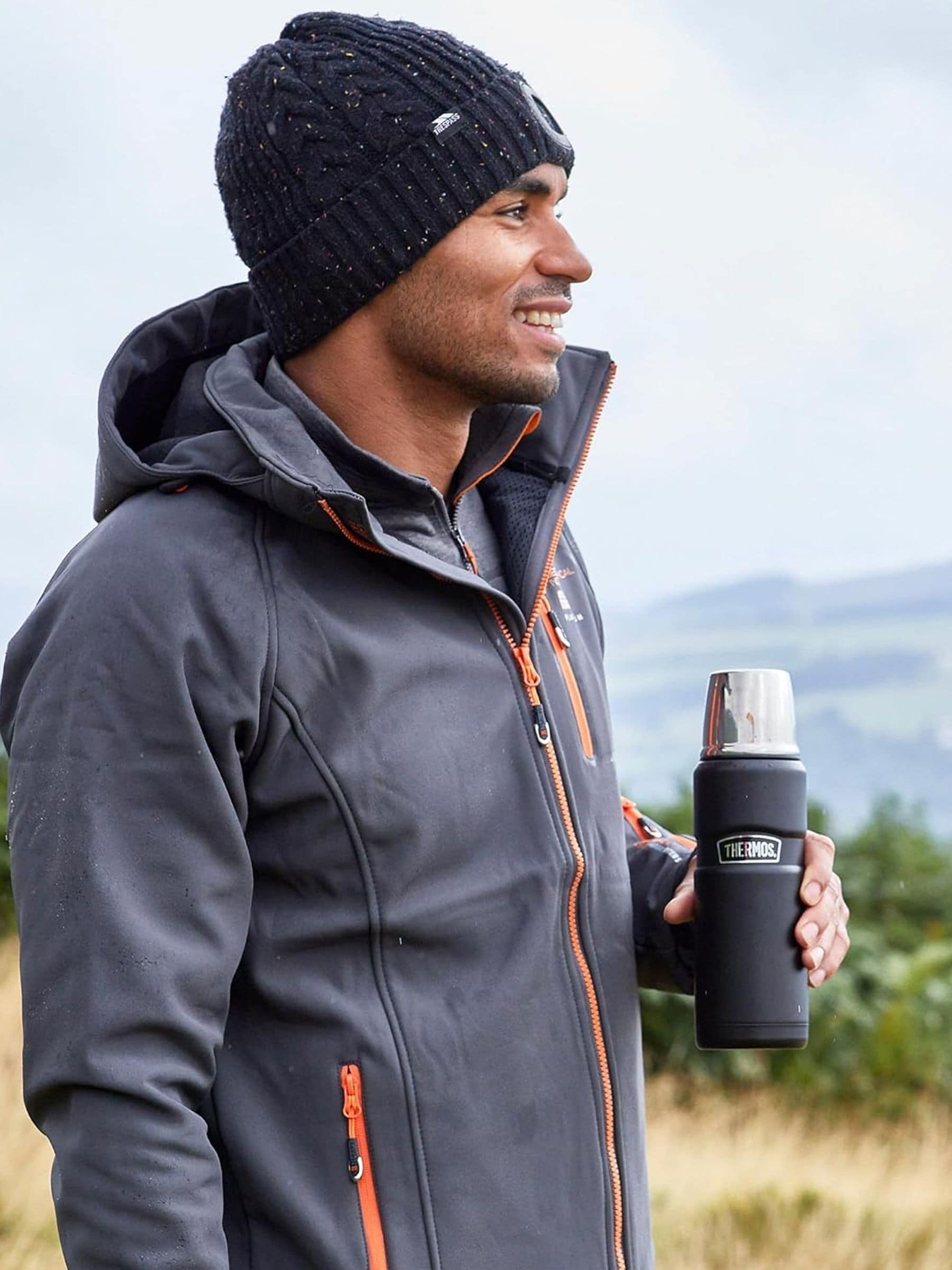 Thermos Matt Black Stainless King 470ml flask, UK version