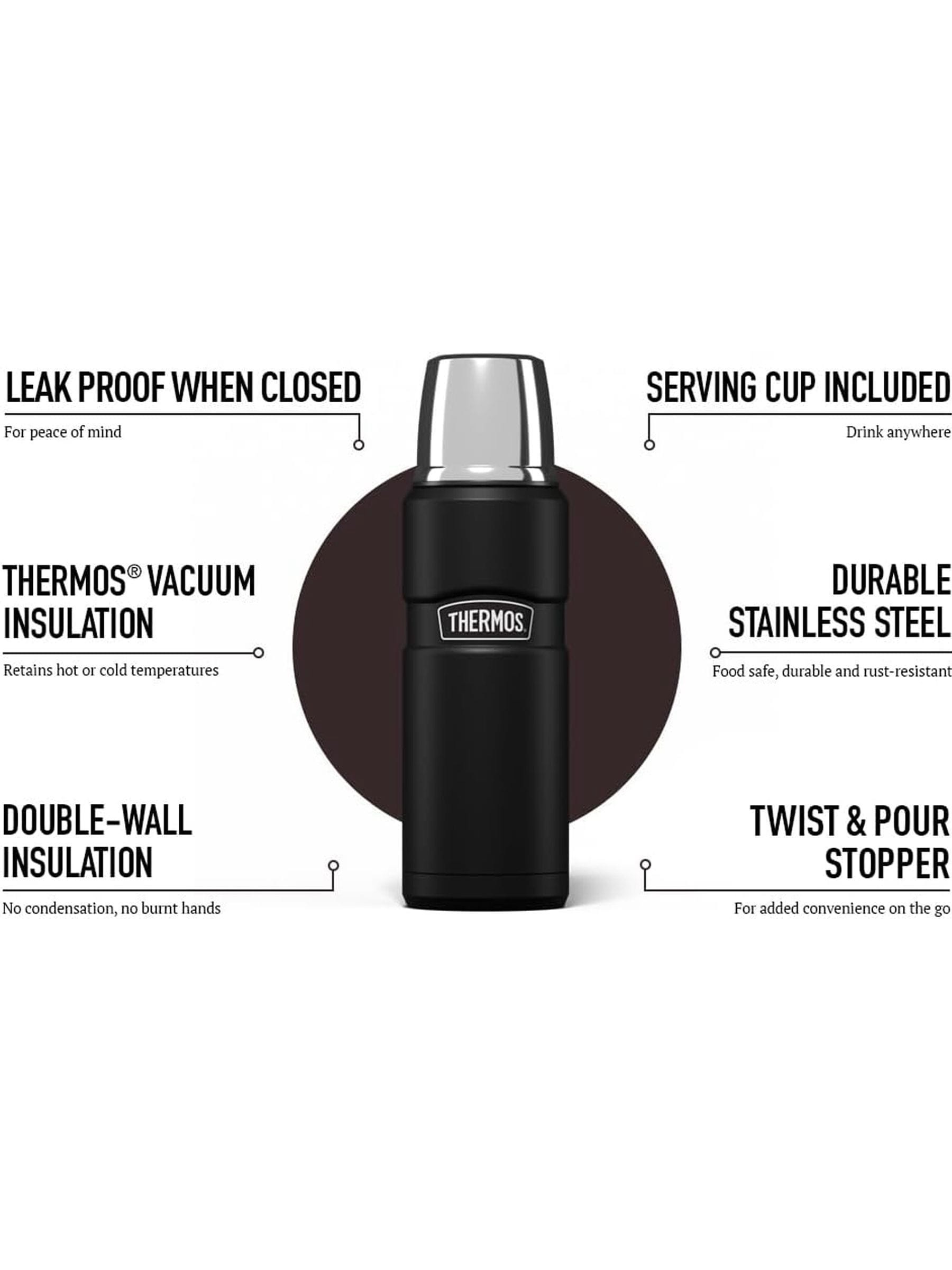 Thermos Matt Black Stainless King 470ml flask, UK version