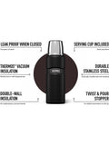 Thermos Matt Black Stainless King 470ml flask, UK version