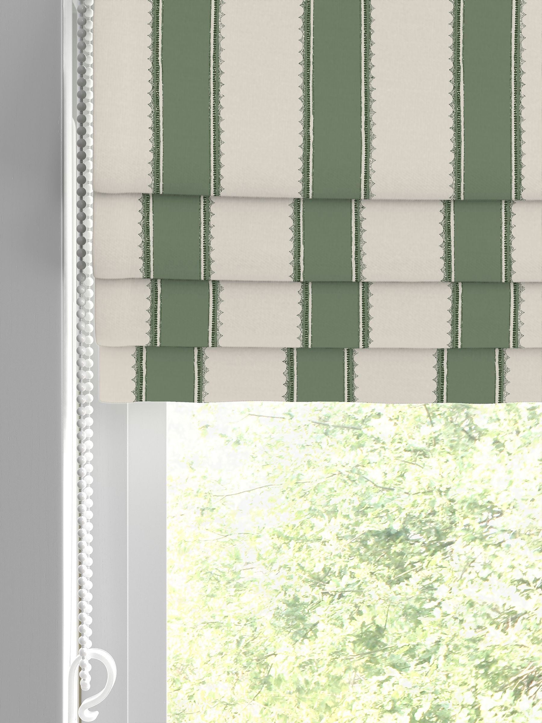 Laura Ashley roman blind green Denwick Stripe made to measure - British product
