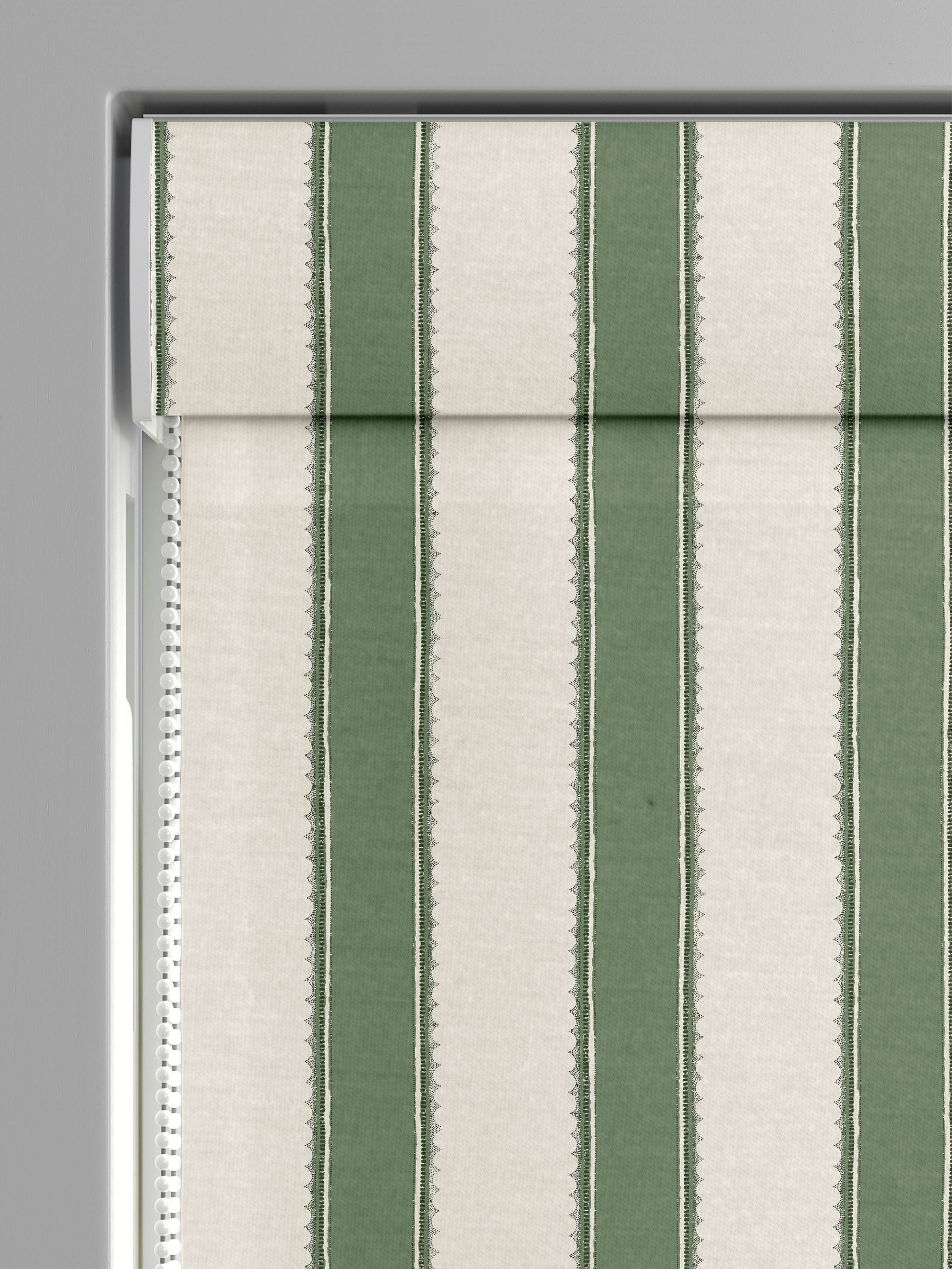 Laura Ashley roman blind green Denwick Stripe made to measure - British product
