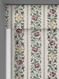 Laura Ashley Talon Stripe roller blind dusky plum purple, imported from the UK