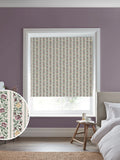 Laura Ashley Talon Stripe roller blind dusky plum purple, imported from the UK