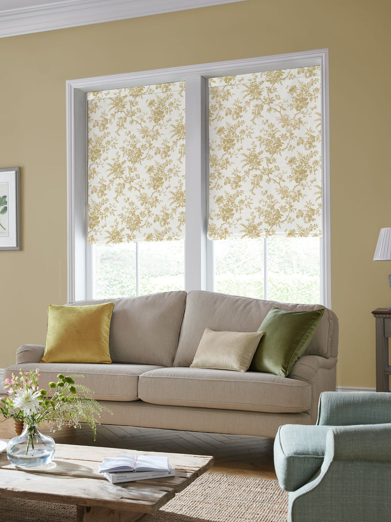 Laura Ashley made to measure yellow floral roman blind - British product