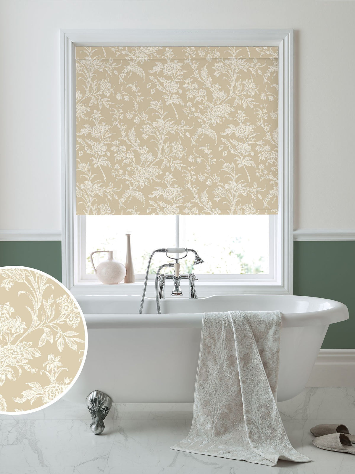 Laura Ashley Lloyd roller blind Natural 1540x880mm, UK version