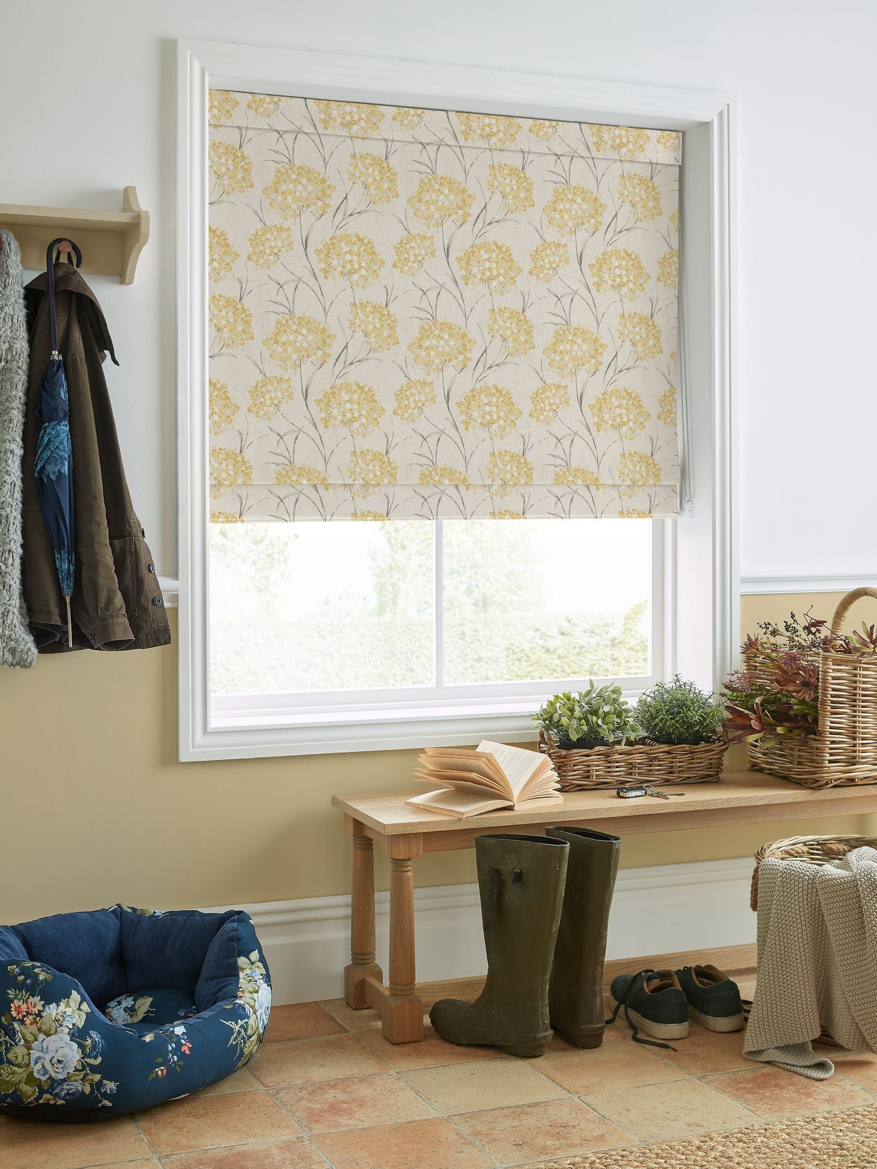 Laura Ashley Giselle ochre roman blind made to measure - British product