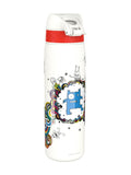 Ion8 White Monsters stainless steel water bottle 600ml (British brand)