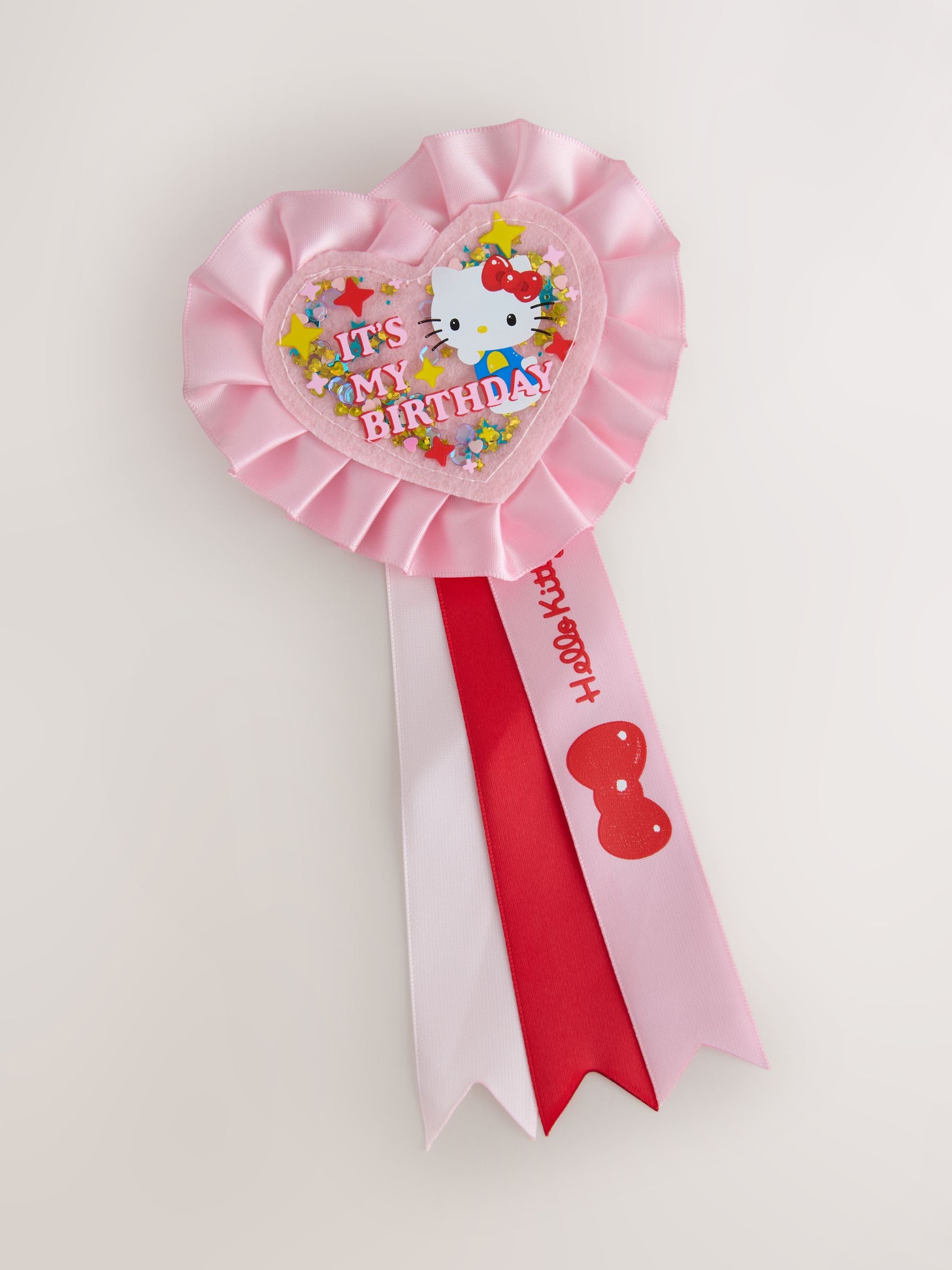 Hello Kitty pink birthday badge, imported from the UK