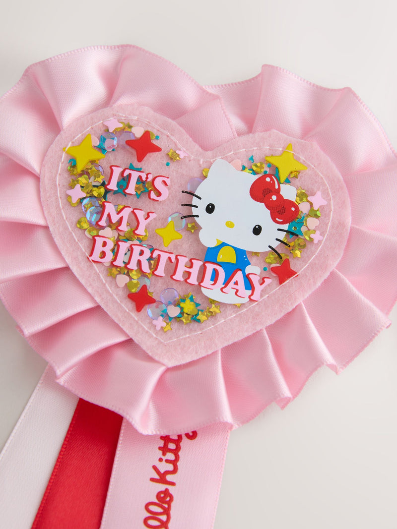 Hello Kitty pink birthday badge, imported from the UK