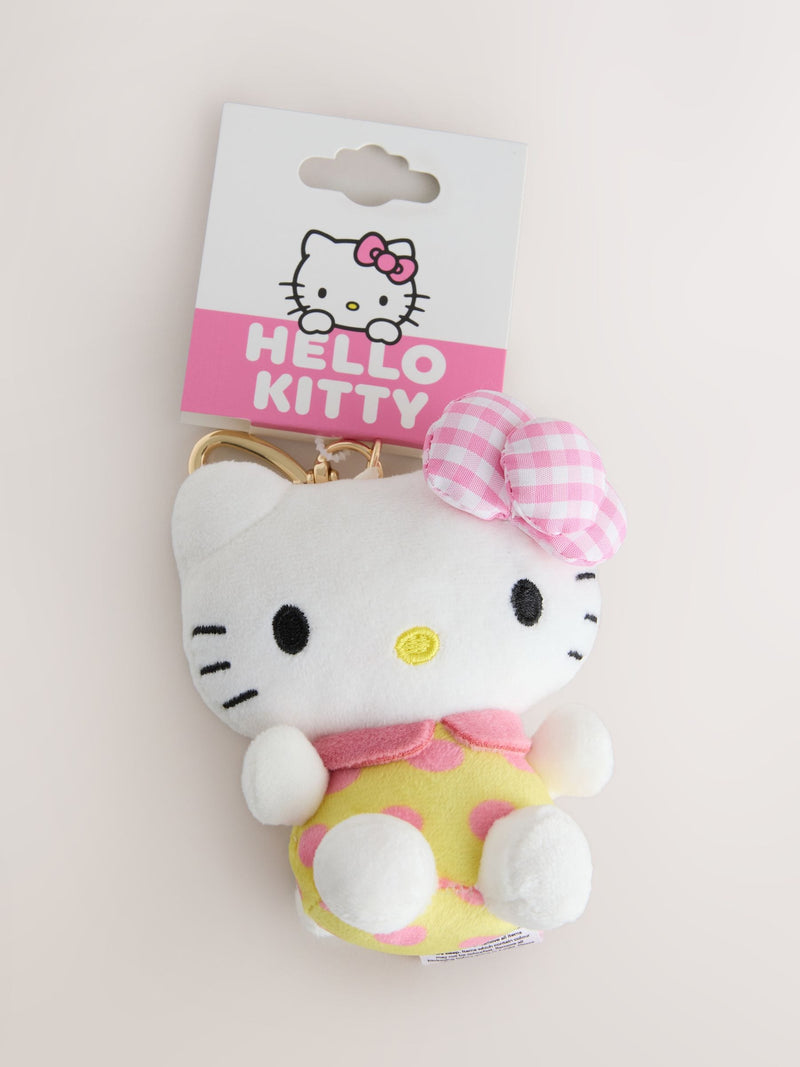 Pink Hello Kitty plush keyring, imported from the UK