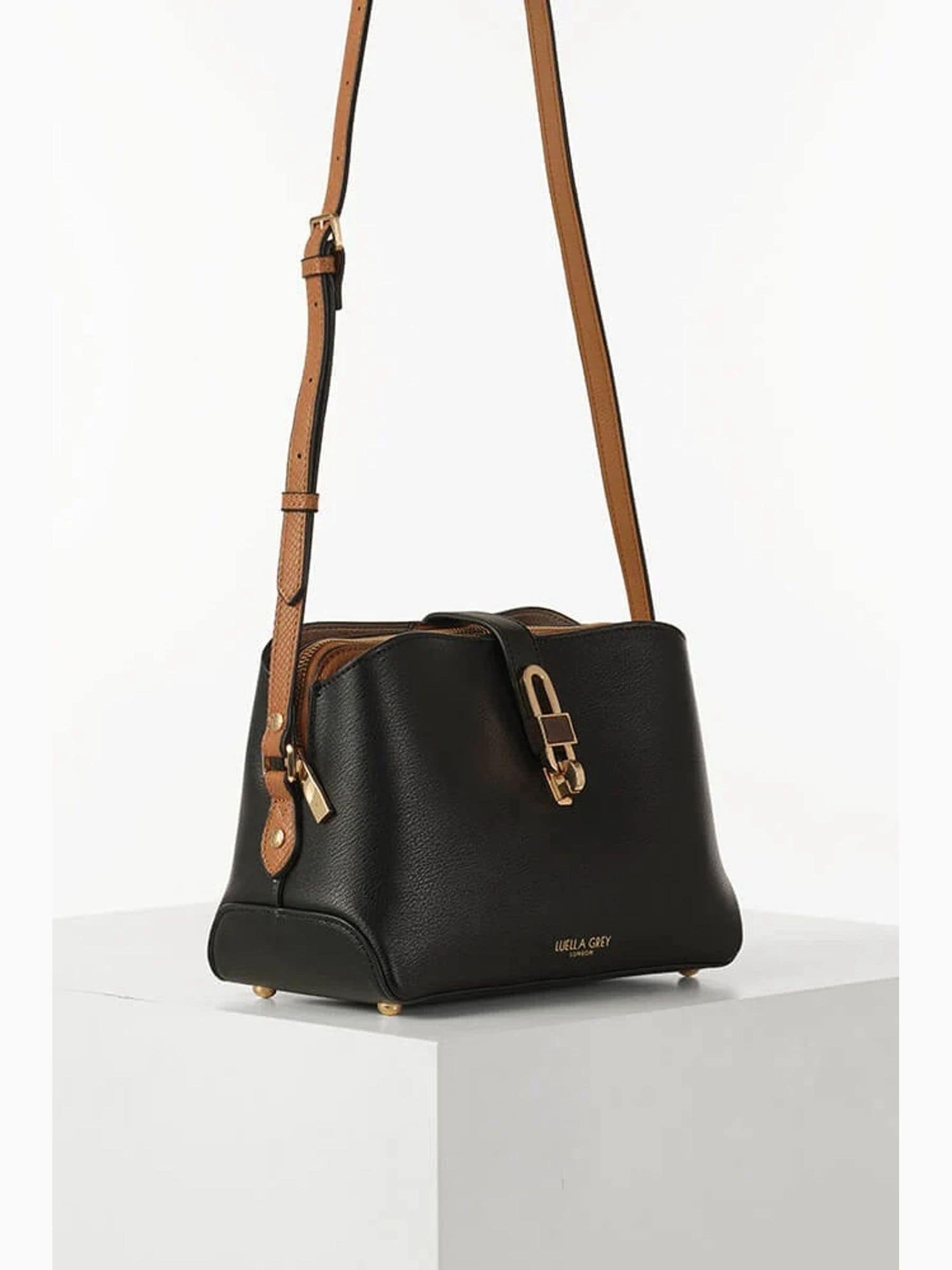 Luella Grey black Margy cross-body bag 30cm - British product