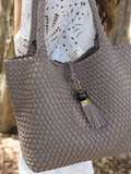 Luella Grey Natural Saskia Large Woven Tote