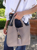 Luella Grey Suky Medium Woven Cross-Body Bag