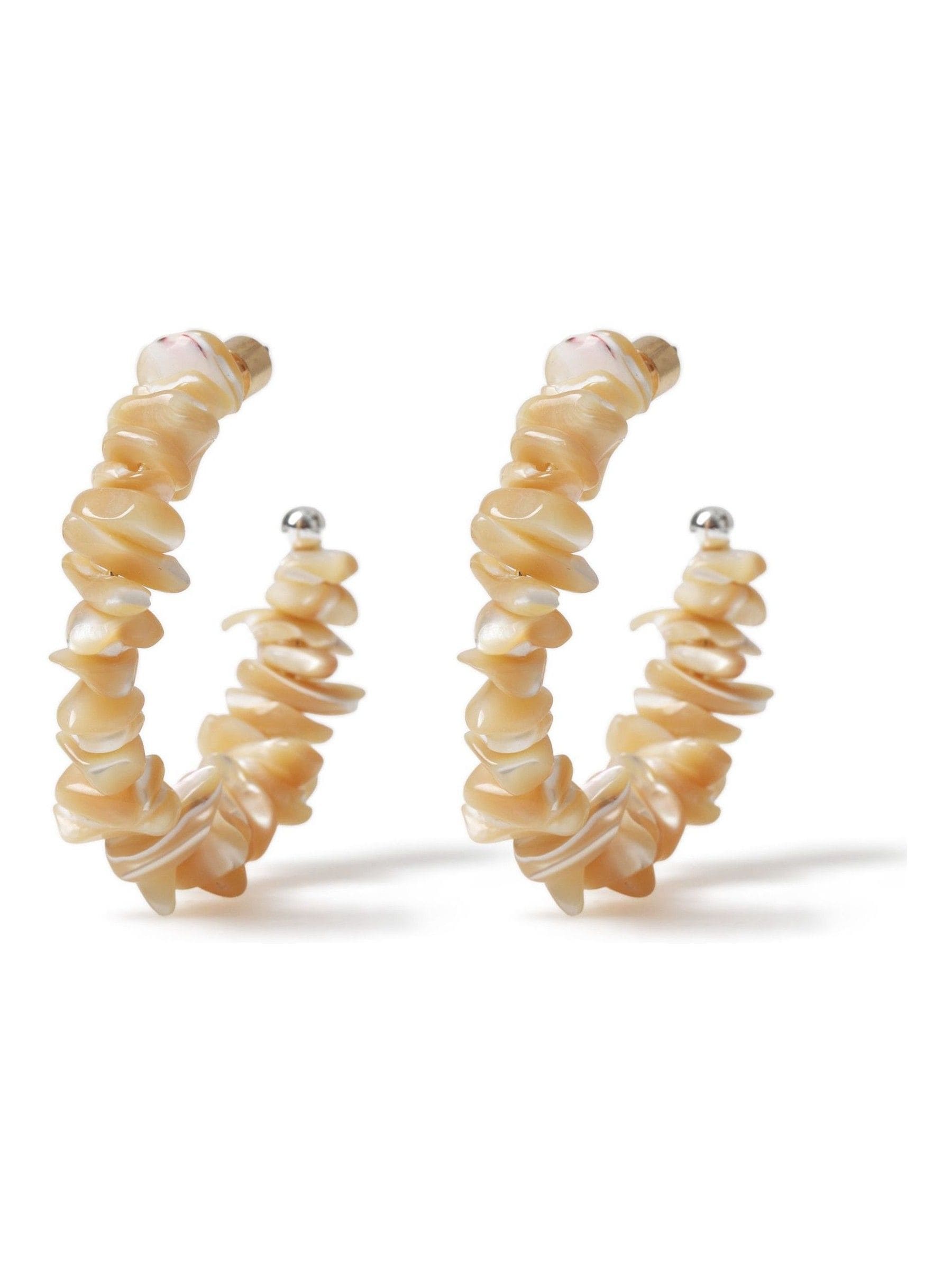 Aela gold tone chipping hoop earrings - British product