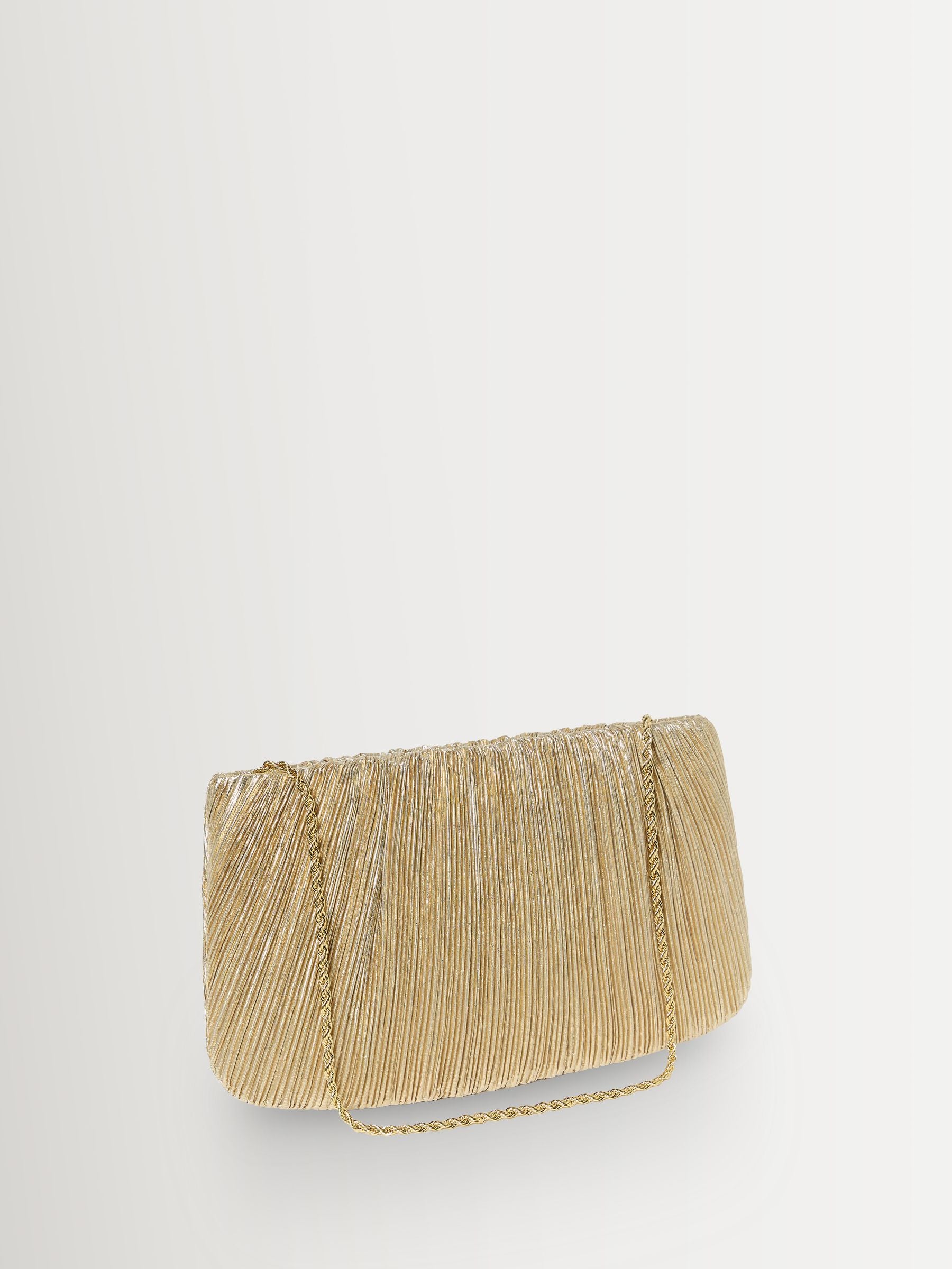 Loeffler Randall White Brit pleated clutch, UK version