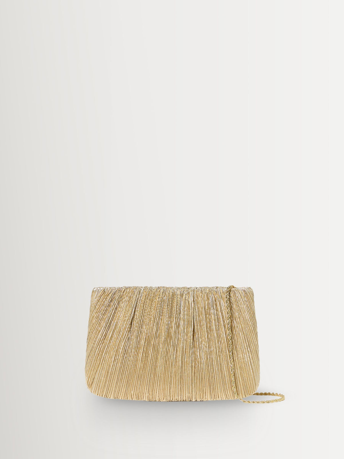 Loeffler Randall White Brit pleated clutch, UK version