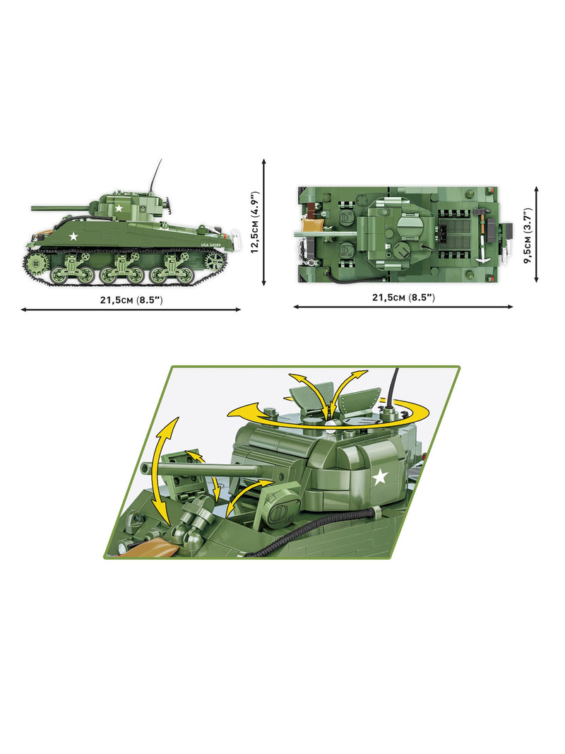 Cobi Sherman tank model 1:28 scale 852 pieces (British brand)