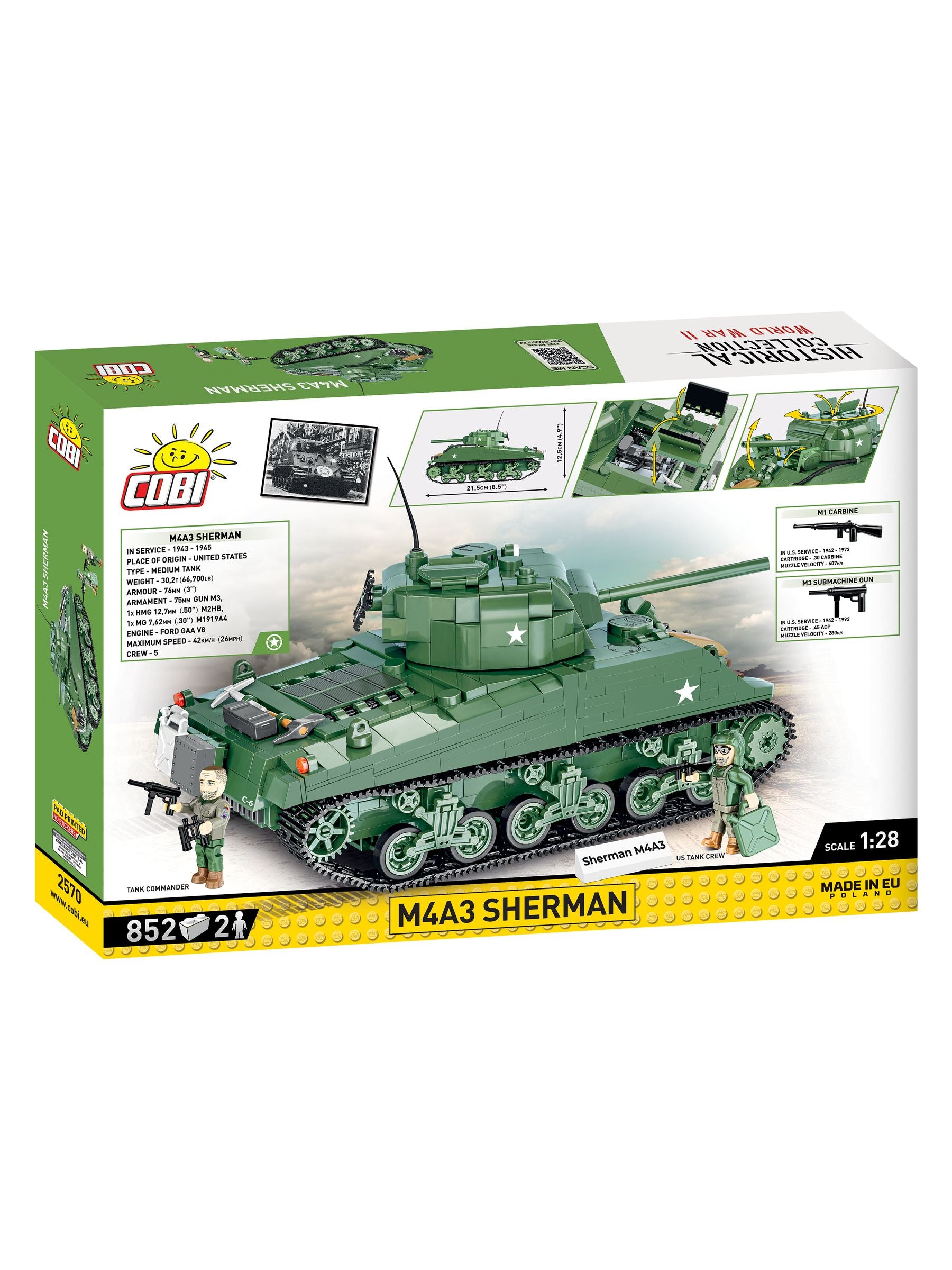 Cobi Sherman tank model 1:28 scale 852 pieces (British brand)