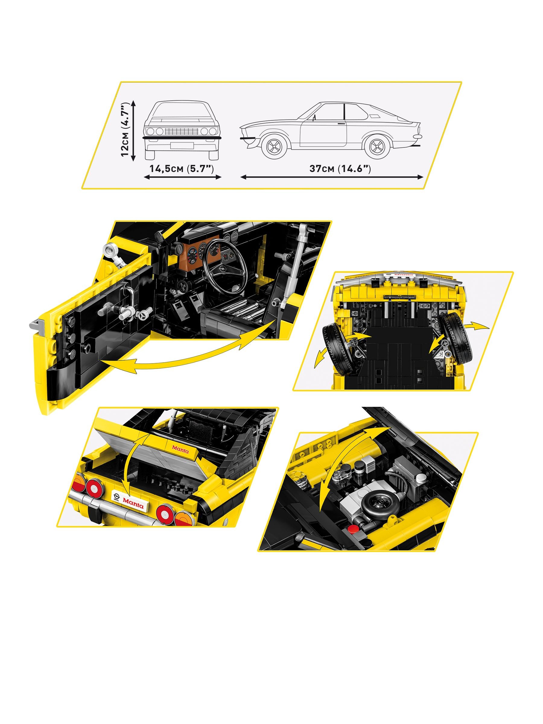 Cobi 1970 Opel Manta A model 1:12 scale 1905 pieces (British brand)