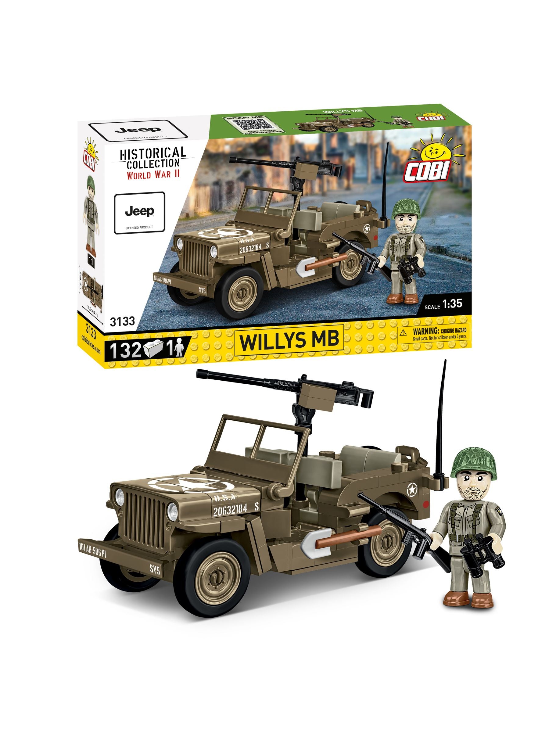 Cobi Willys MB Jeep model 132 pieces, imported from the UK
