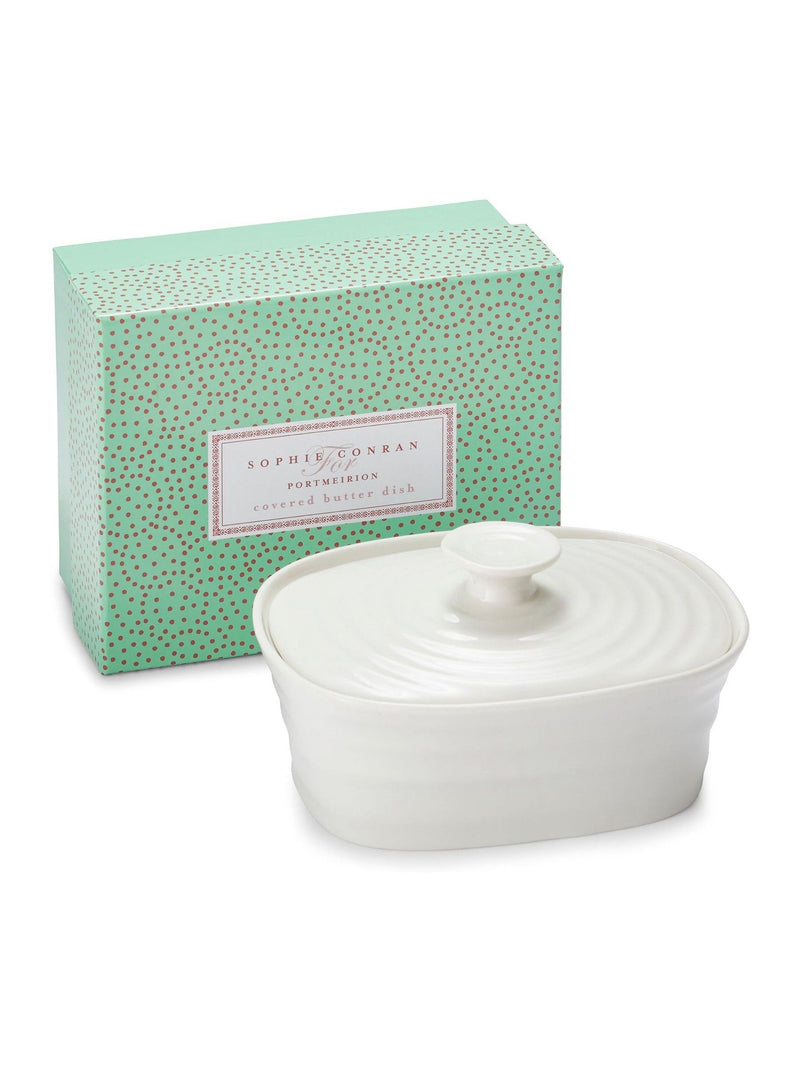 Sophie Conran white porcelain covered butter dish - British product