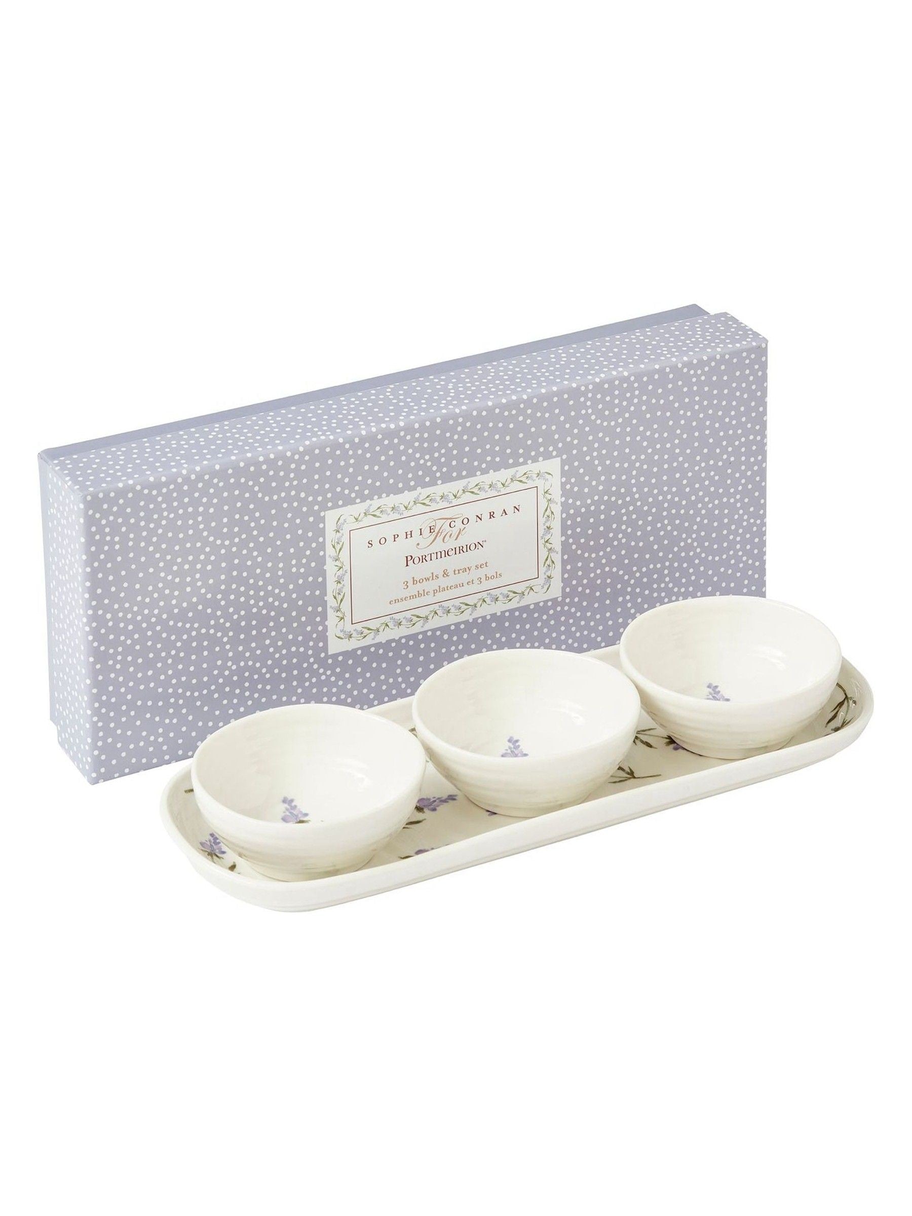 Sophie Conran white Lavandula porcelain bowl and tray set (British brand)