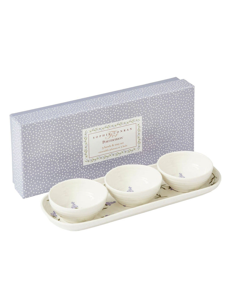 Sophie Conran white Lavandula porcelain bowl and tray set (British brand)