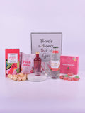 Spicers of Hythe pink gin gift set with assorted treats, UK version