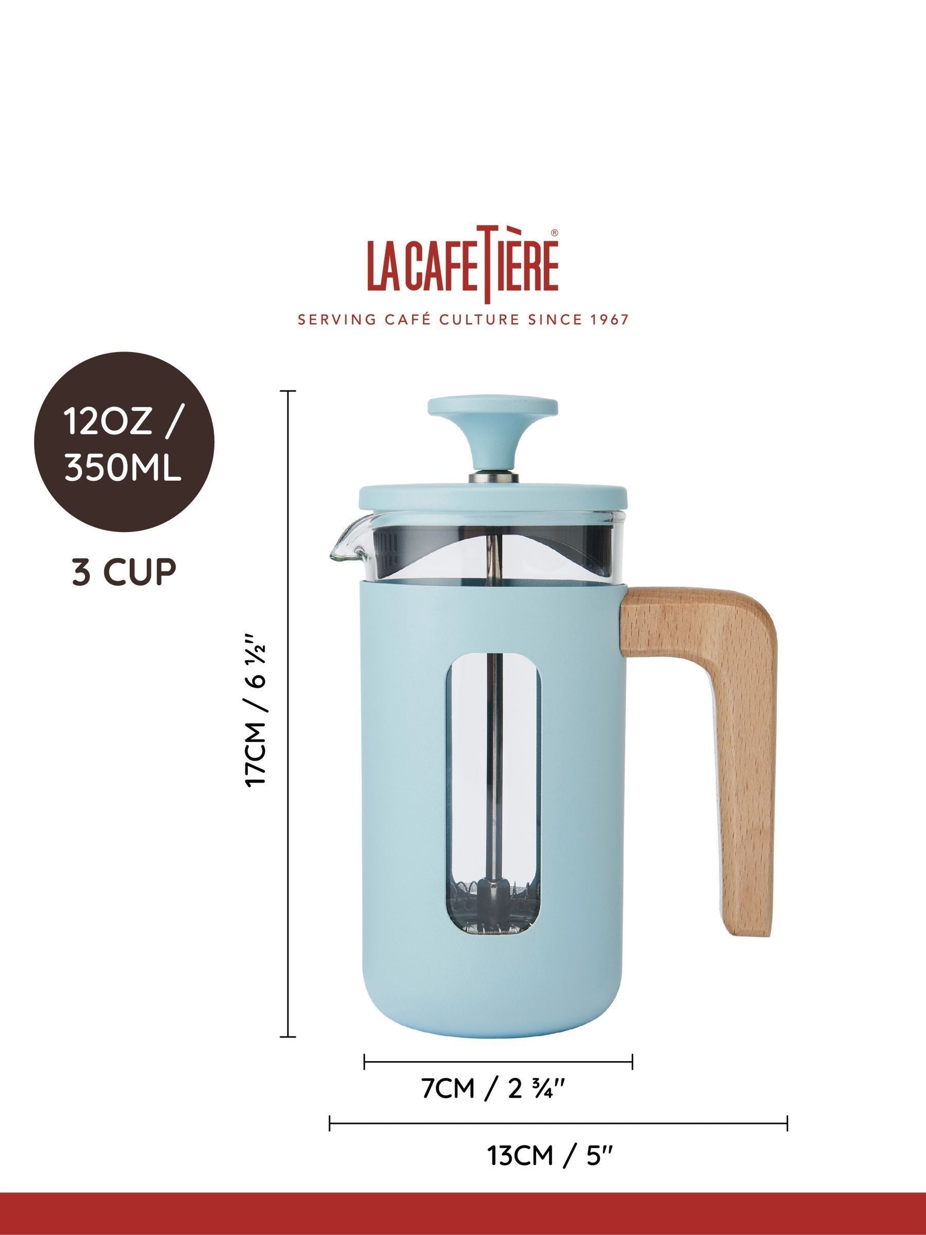 La Cafetiere Blue Pisa French press 3 cup, UK version