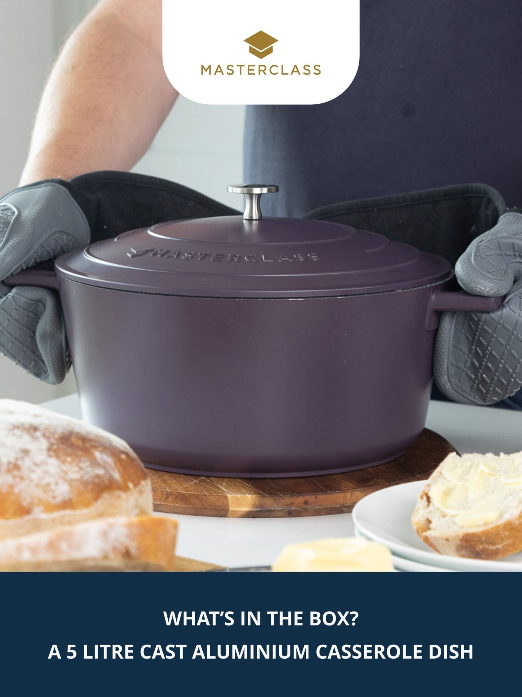 MasterClass purple casserole dish 5L, imported from the UK
