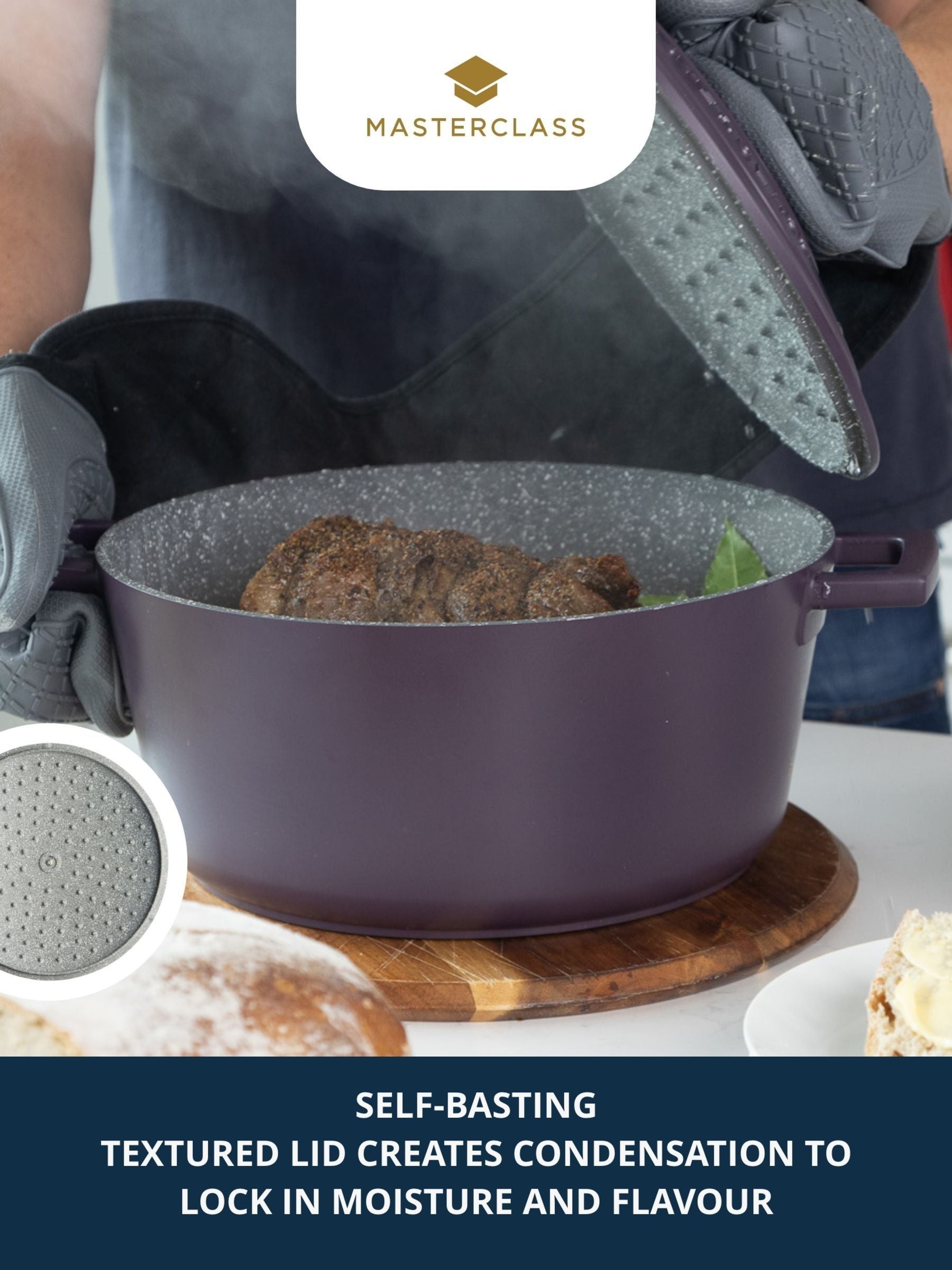 MasterClass purple casserole dish 5L, imported from the UK