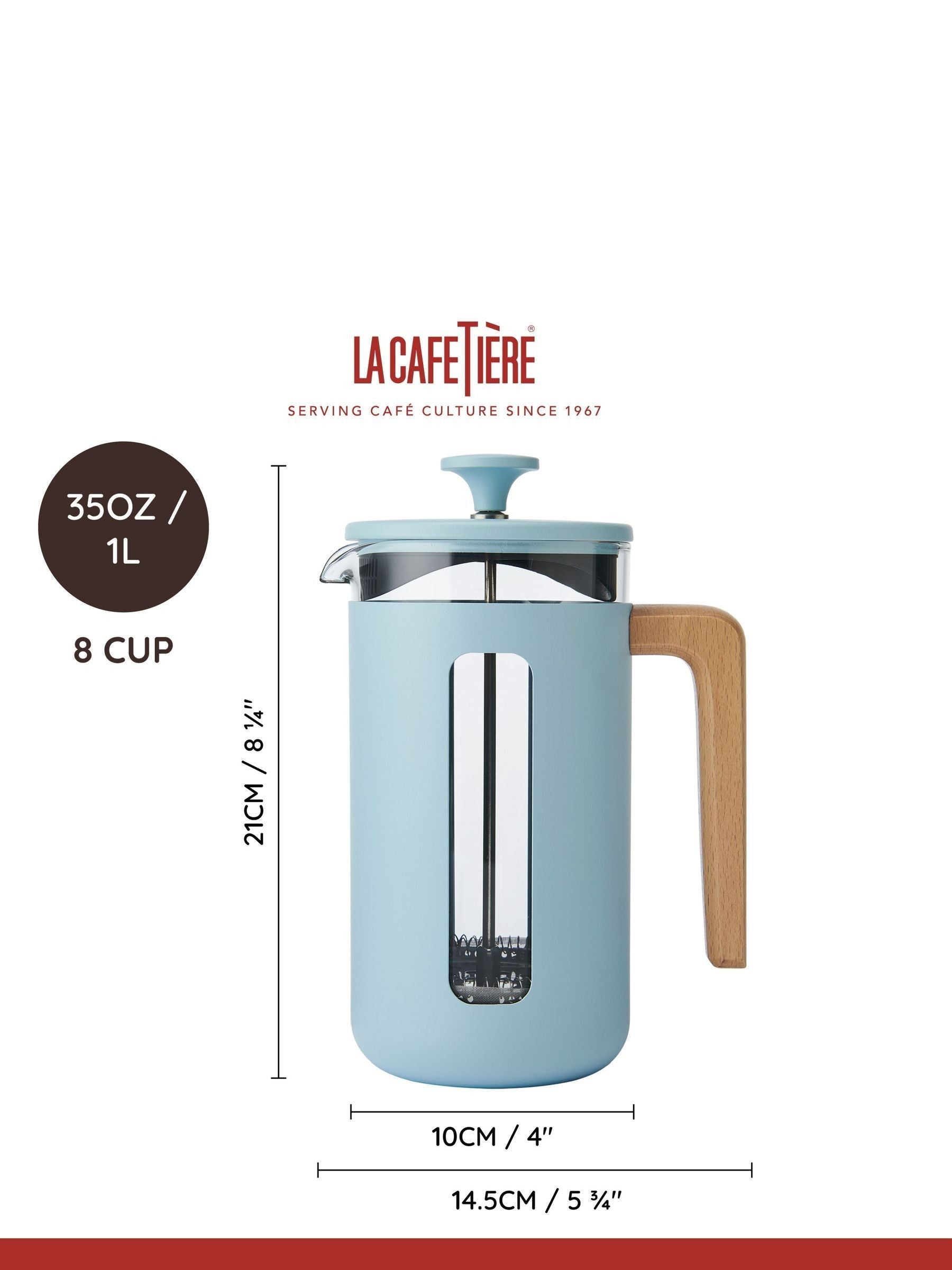 La Cafetiere Blue Pisa French press 8 cup 1 litre - British product