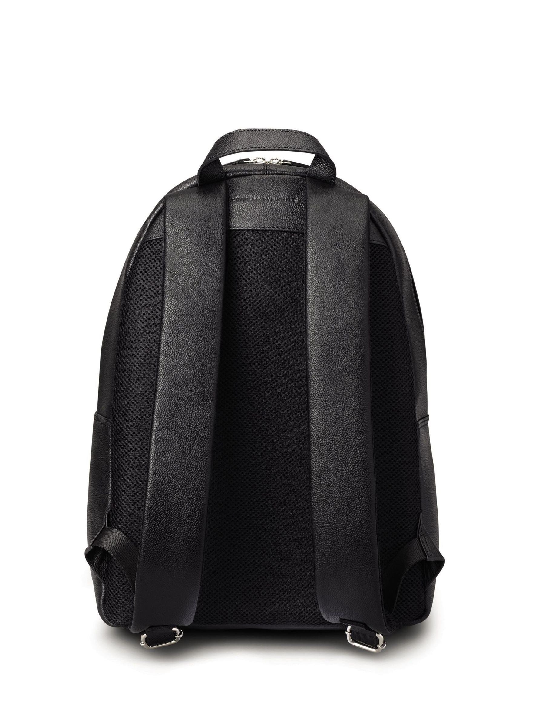 Charles Tyrwhitt black grain leather backpack, imported from the UK