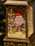 Premier Decorations Christmas lantern with glitter water figurine 21cm (British brand)